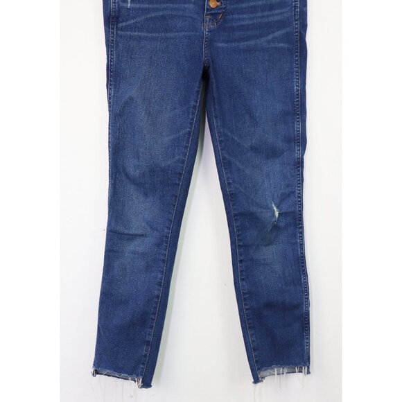 Madewell 10" High-Rise Skinny Jeans Exposed Button Front Cotton Denim Hanna Wash - Picture 7 of 10